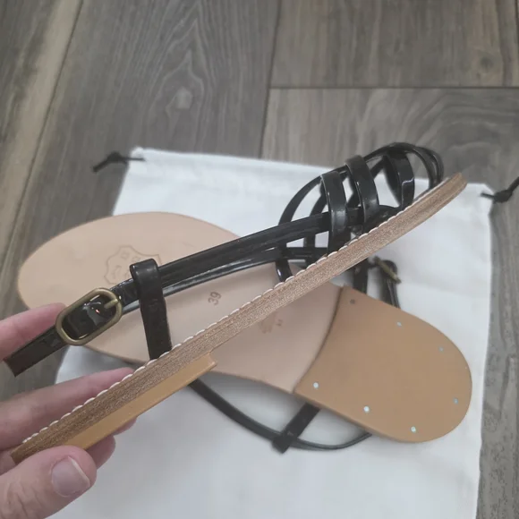 NWT Dôen K.Jacques Handmade Black Leather Sandals - Picture 9 of 16